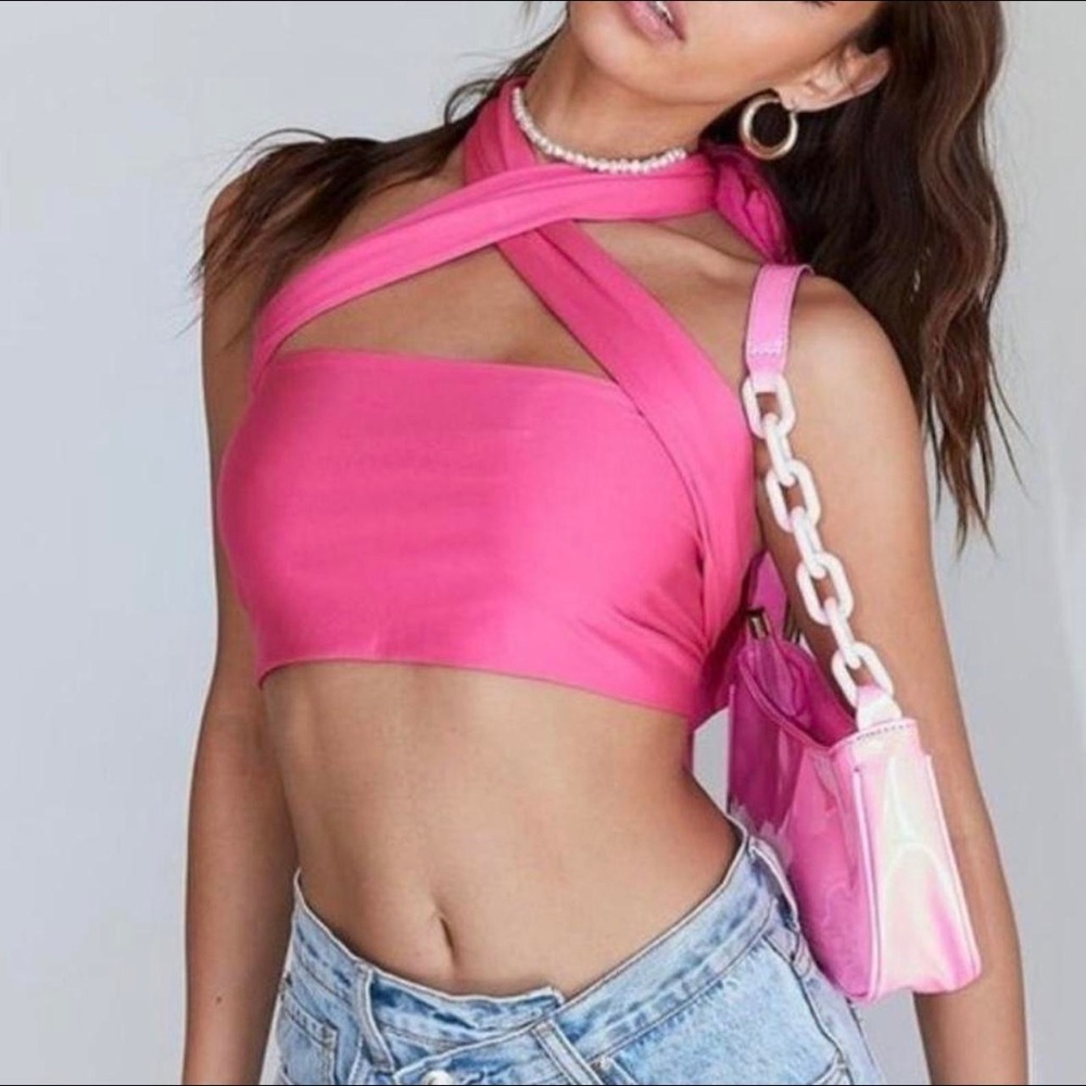 Princess Polly Pink Wrap Scarf Top